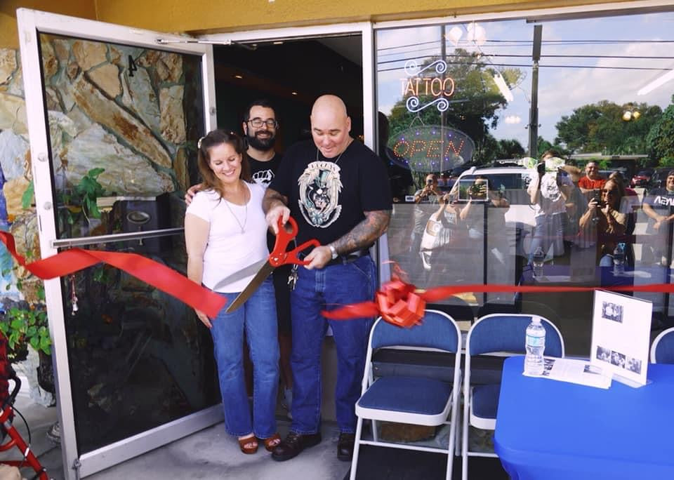 Load video: Opening Day at Inside Ink Tattoo Studio.  Sponsored by the Innocence Project of Florida