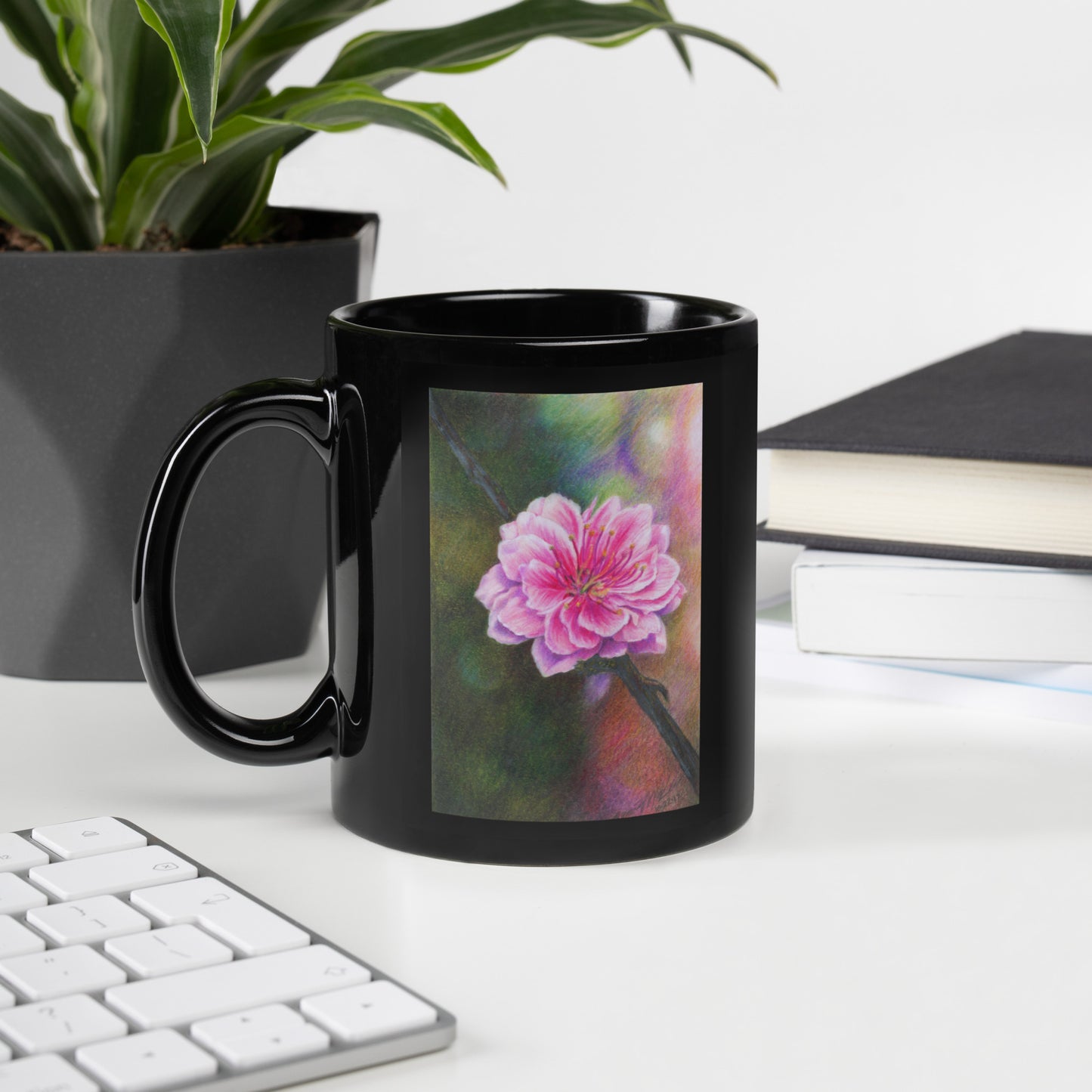 Cherry Blossom Dean McKee original Black Glossy Mug