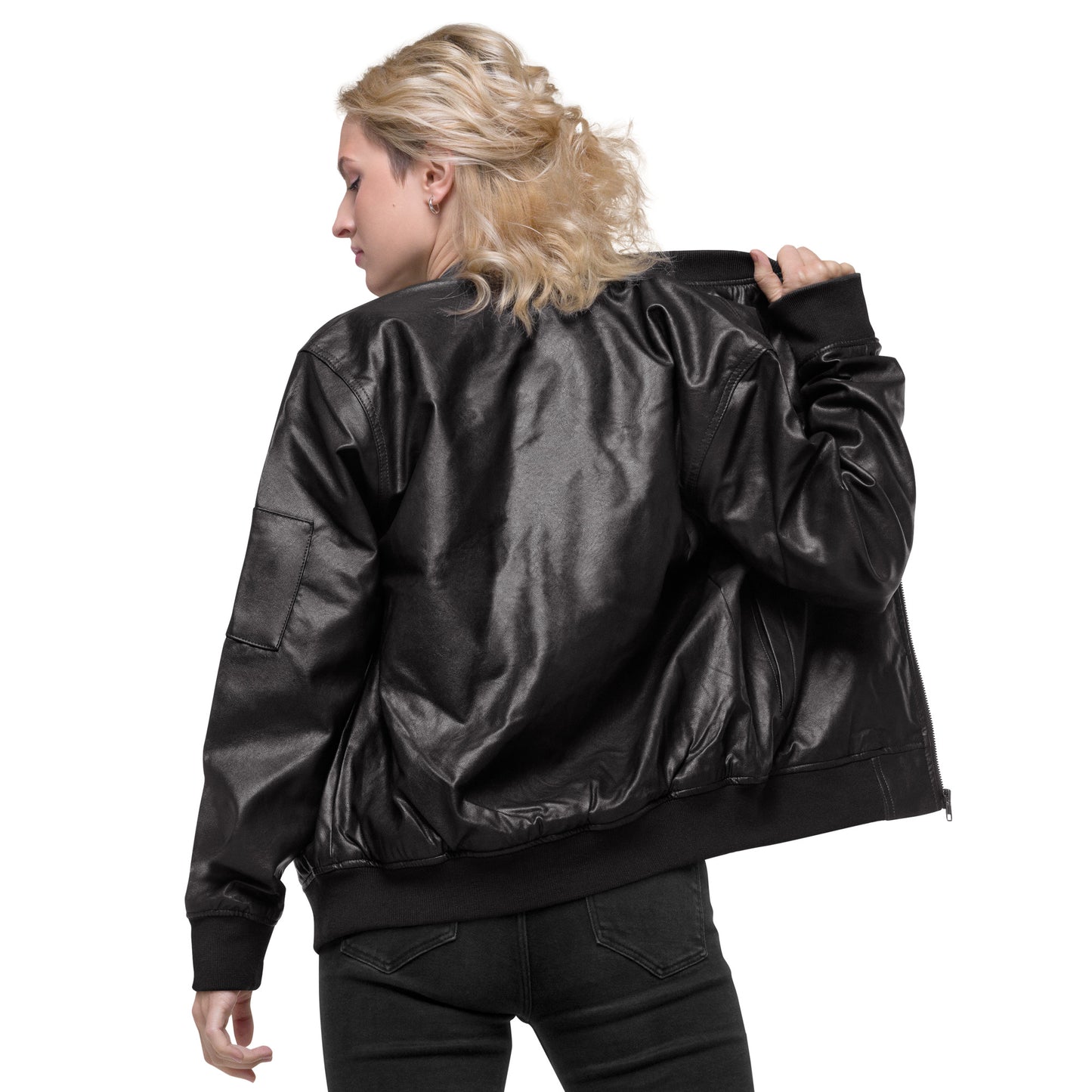 Inside Ink Wild Logo Leather Bomber Jacket