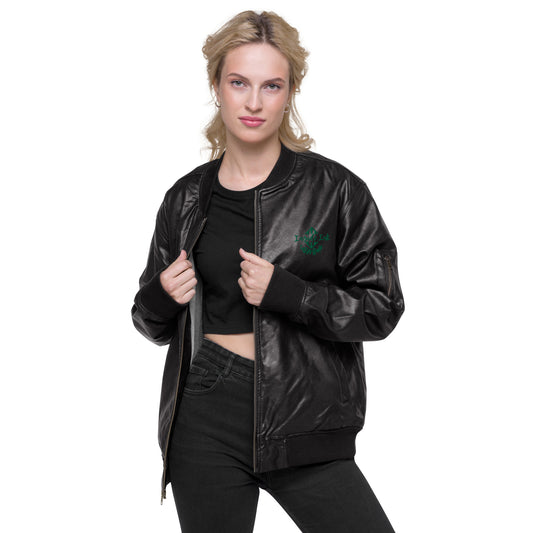 Inside Ink Wild Logo Leather Bomber Jacket