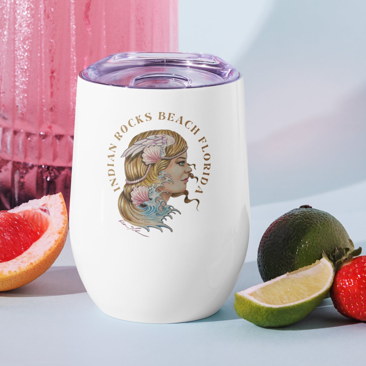 "Aphrodite" Indian Rocks Beach -Dean McKee Original Wine tumbler