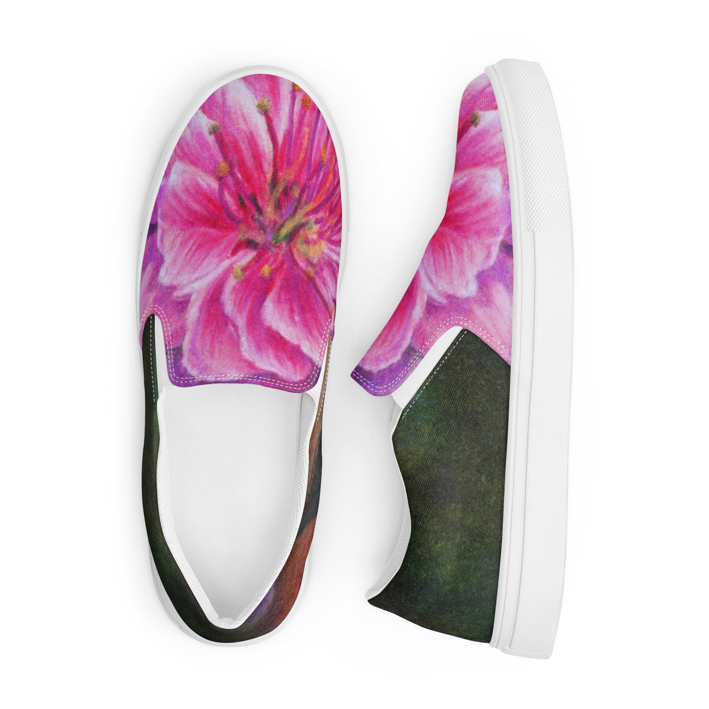 "Cherry Blossom" Dean McKee Original Women’s slip-on canvas shoes