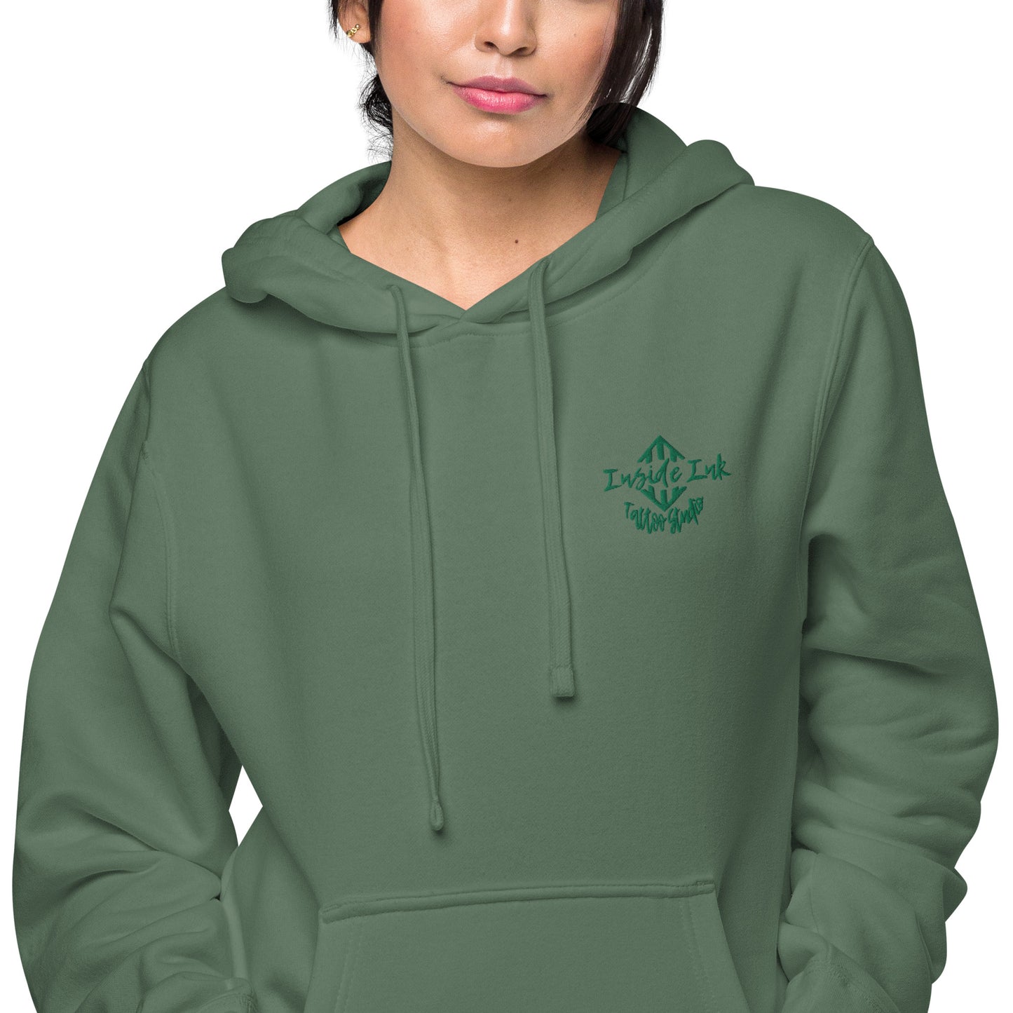 Inside Ink Wild Logo Unisex pigment-dyed hoodie Left Chest